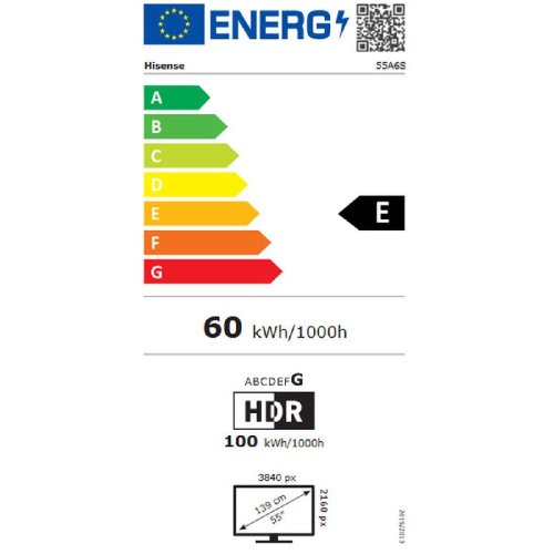 TV UHD HISENSE 55A6S SMART 4K
